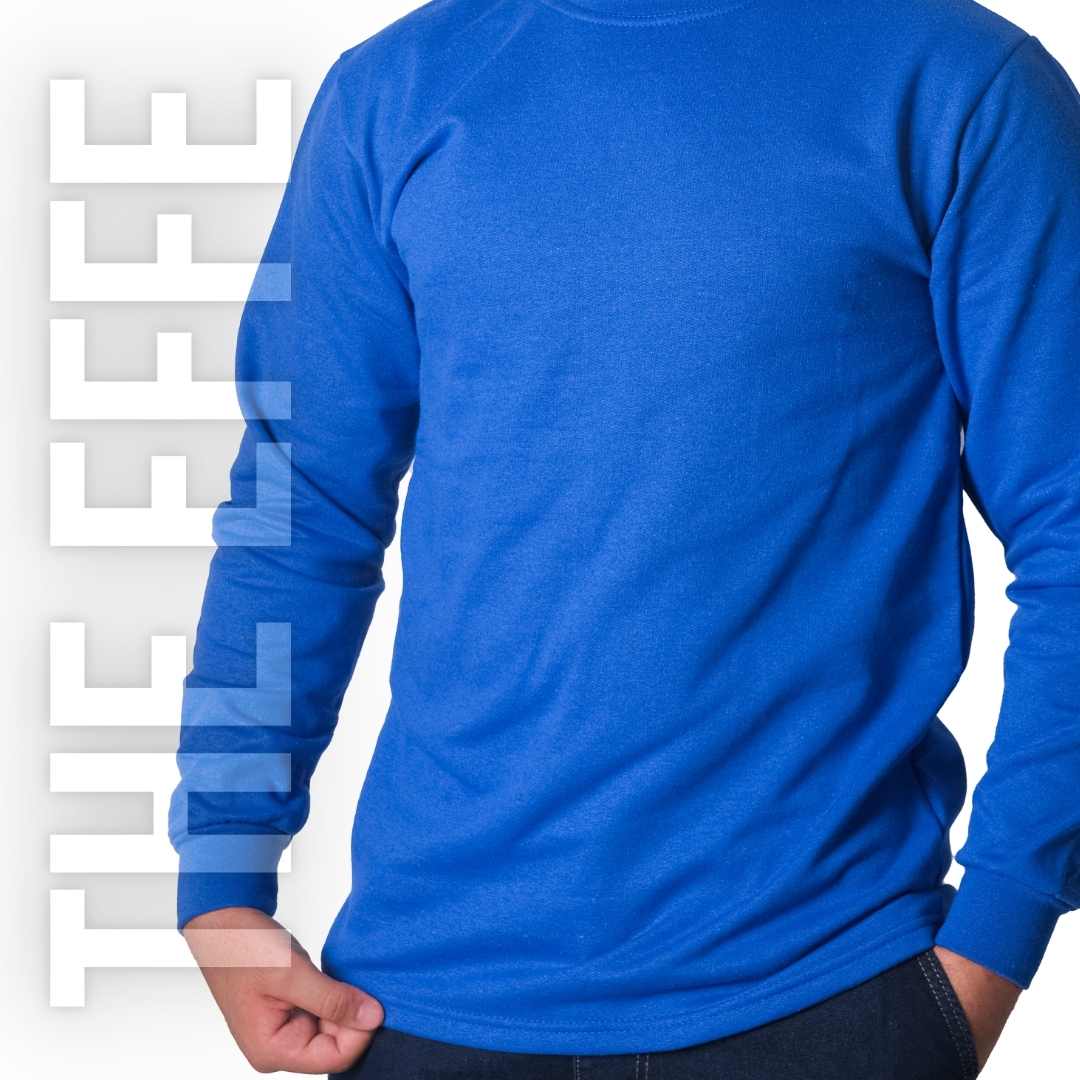 Sıfır Yaka Sweat Saks Mavi - Toptan İş Kıyafeti