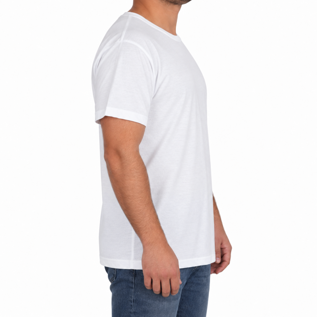 Sıfır Yaka T-shirt Beyaz - Basic (Promosyon)- Numune