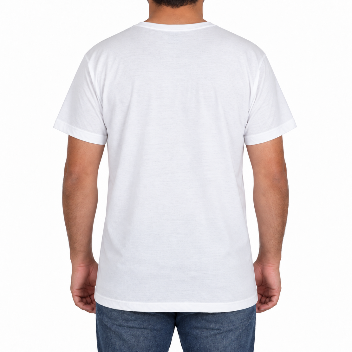 Sıfır Yaka T-shirt Beyaz - Basic (Promosyon)- Numune