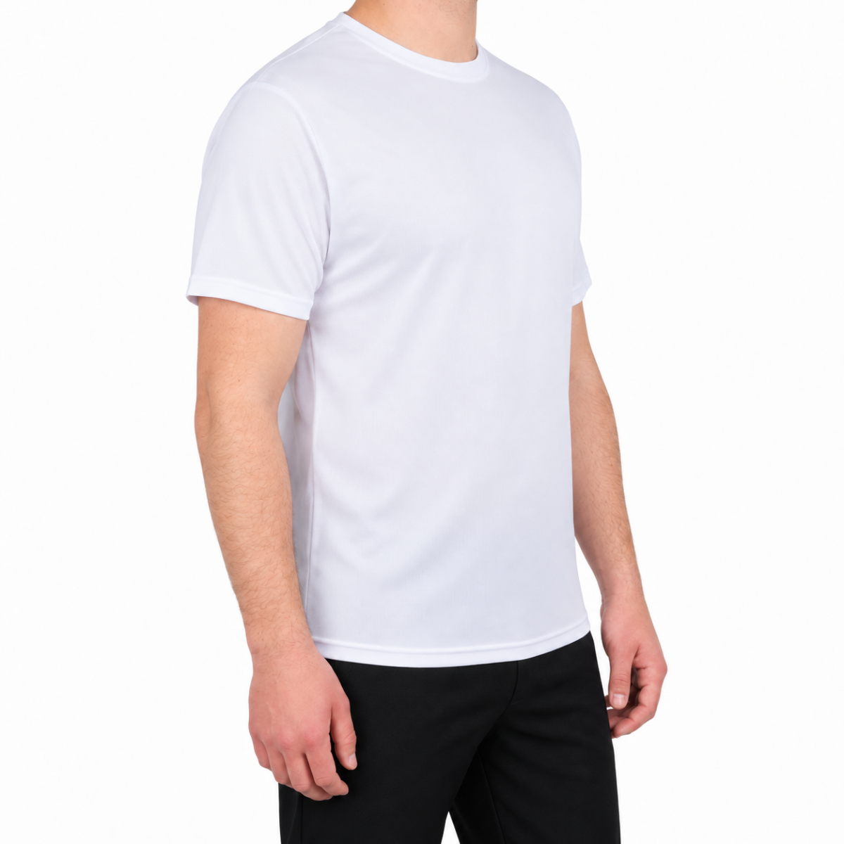 Sıfır Yaka T-shirt Beyaz - Dry Touch- Numune