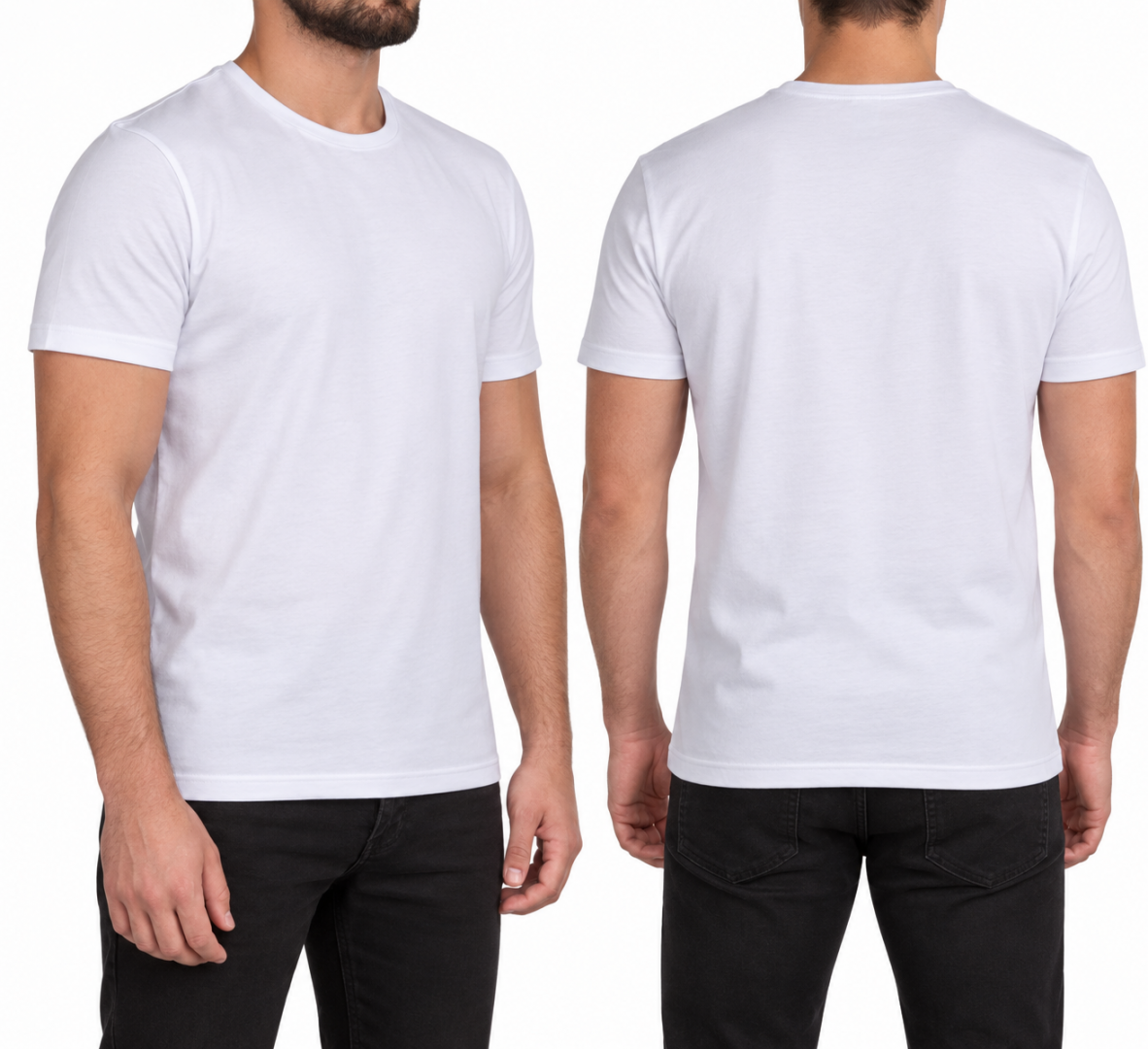 Sıfır Yaka T-shirt Beyaz - Premium- Numune