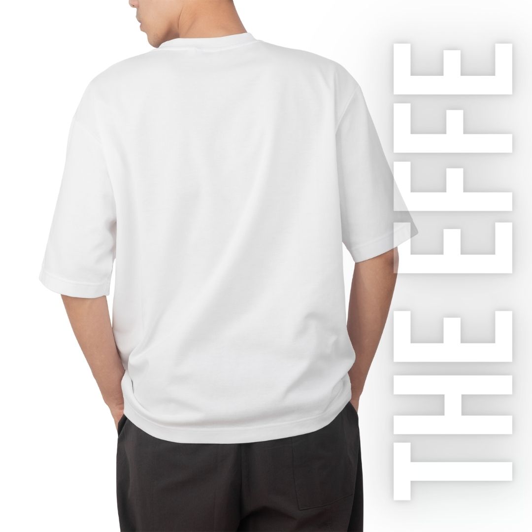 Sıfır Yaka T-shirt Beyaz - Toptan Oversize