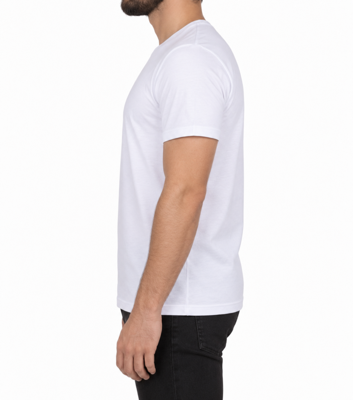 Sıfır Yaka T-shirt Beyaz - Toptan Premium