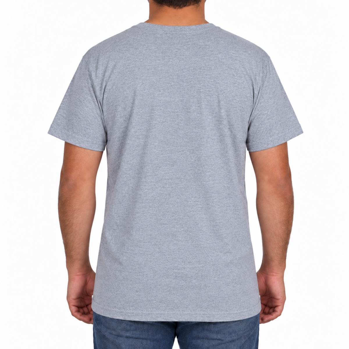 Sıfır Yaka T-shirt Gri - Basic (Promosyon)- Numune