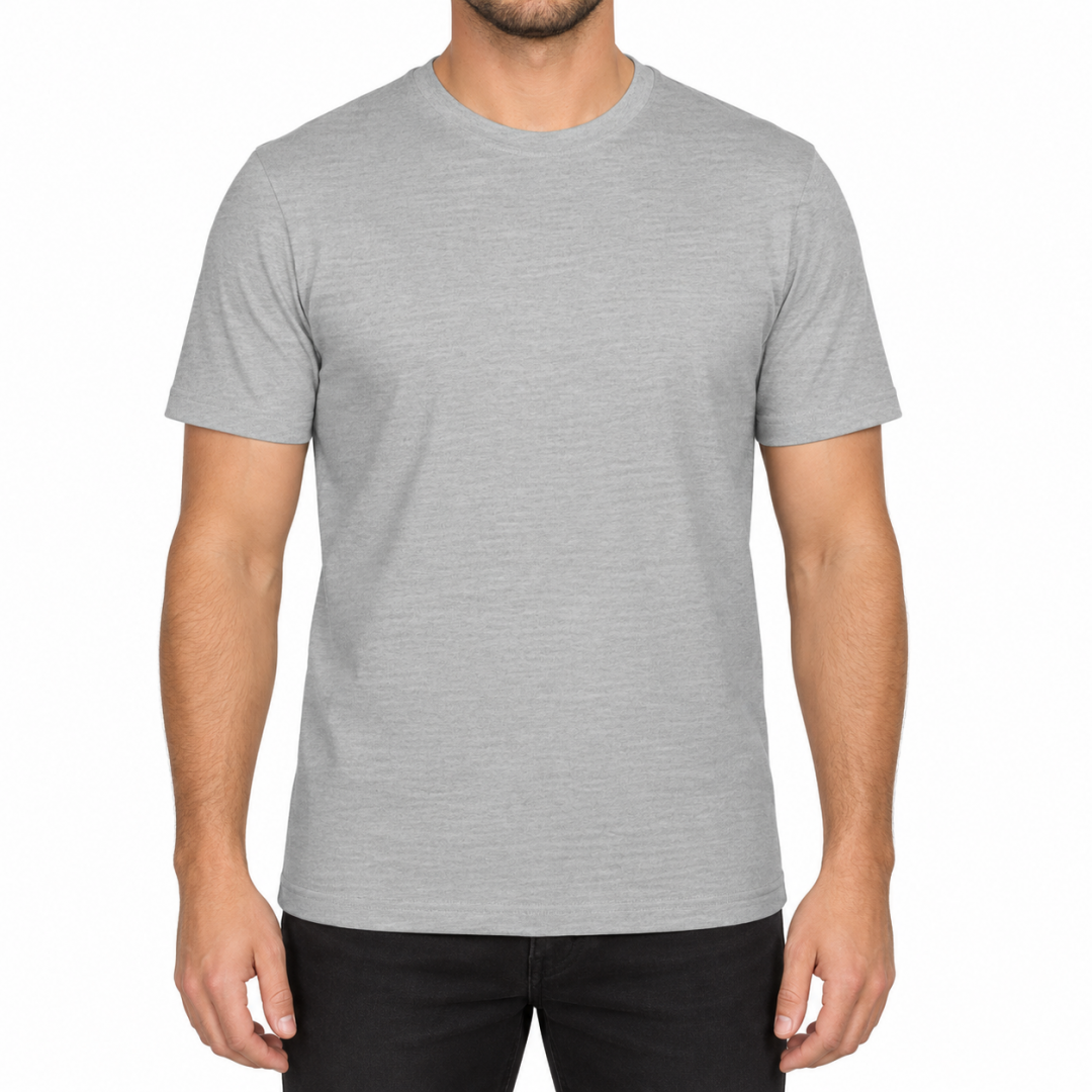 Sıfır Yaka T-shirt Gri - Premium- Numune Sıfır Yaka T-shirt Gri - Premium- Numune