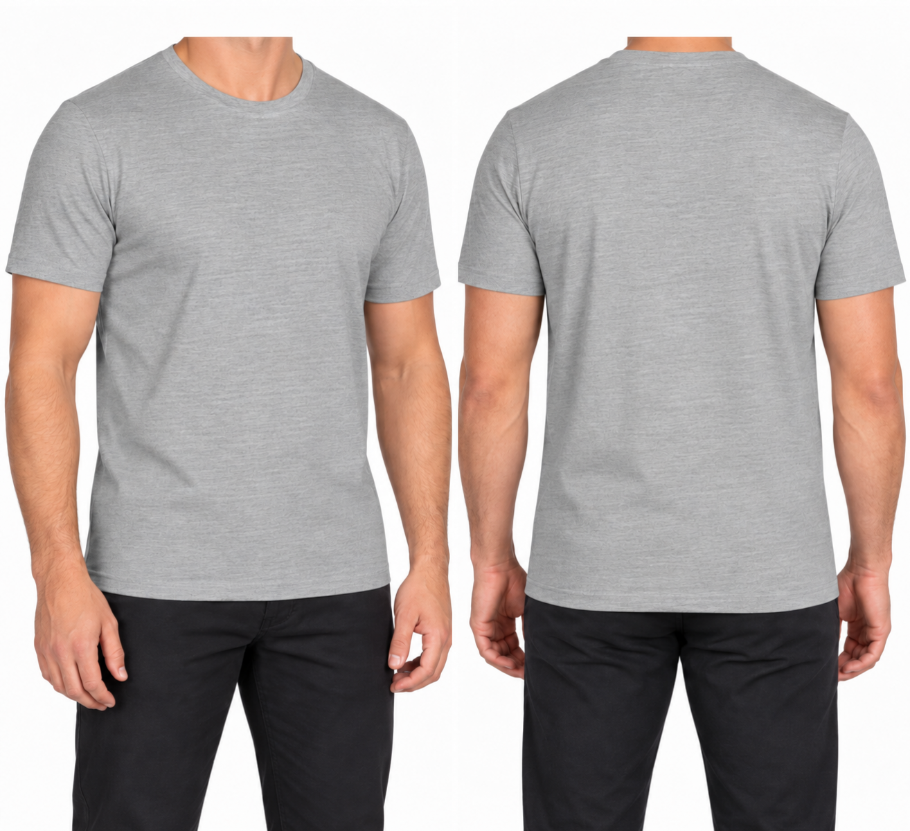Sıfır Yaka T-shirt Gri - Premium- Numune Sıfır Yaka T-shirt Gri - Premium- Numune