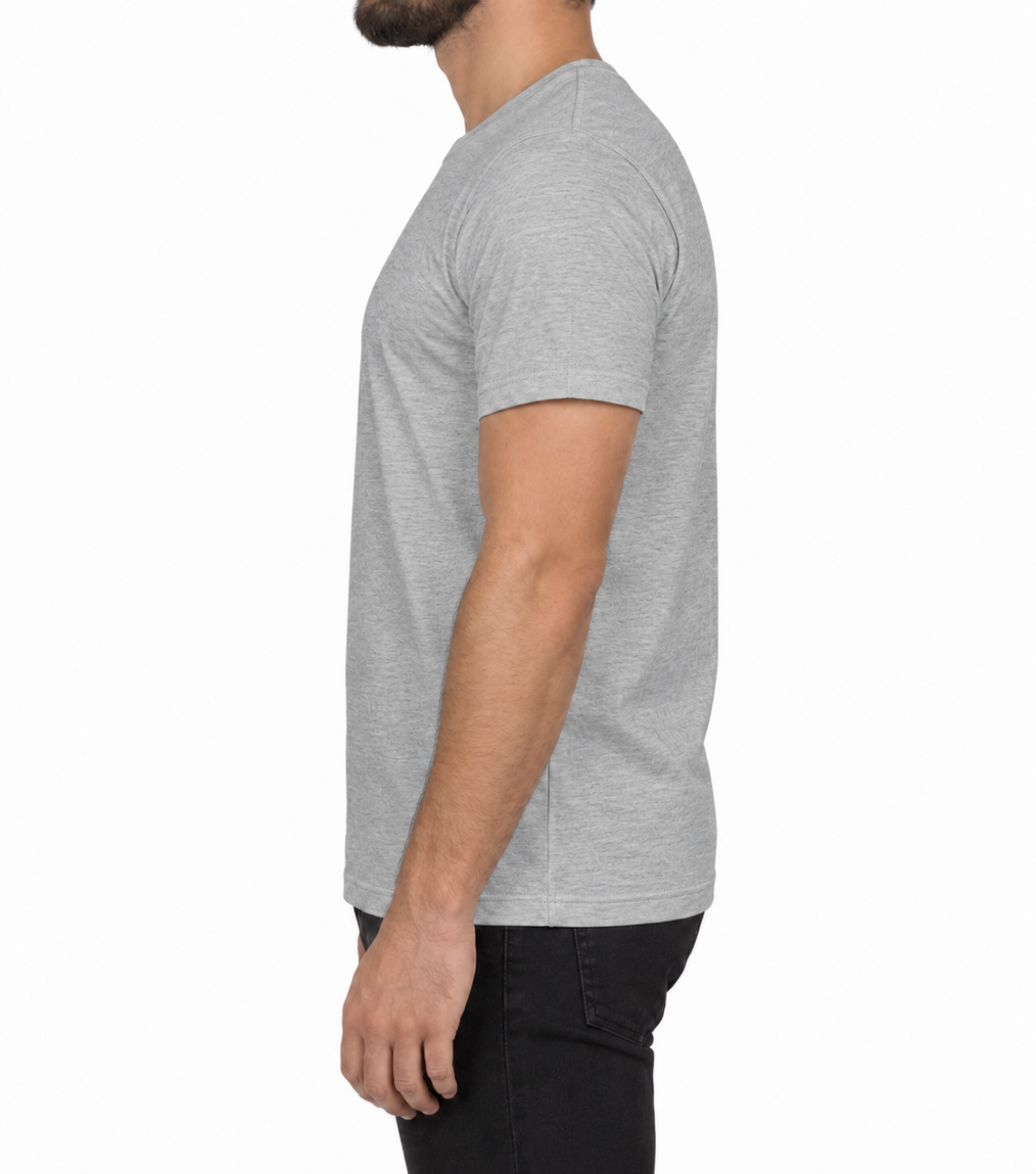 Sıfır Yaka T-shirt Gri -  Premium- Numune