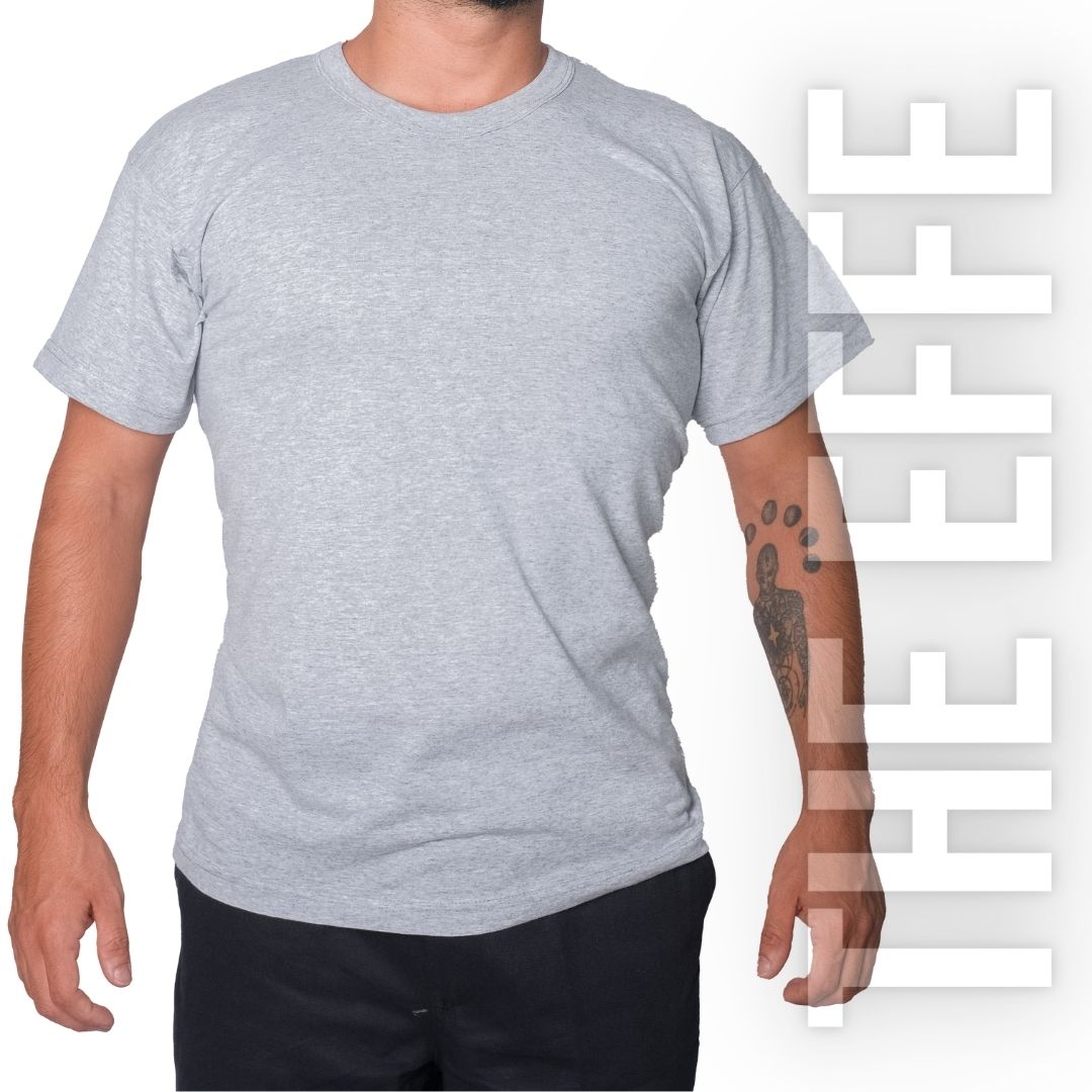 Sıfır Yaka T-shirt Gri - Toptan Company