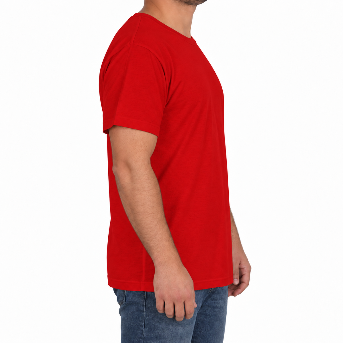 Sıfır Yaka T-shirt Kırmızı - Basic (Promosyon)- Numune