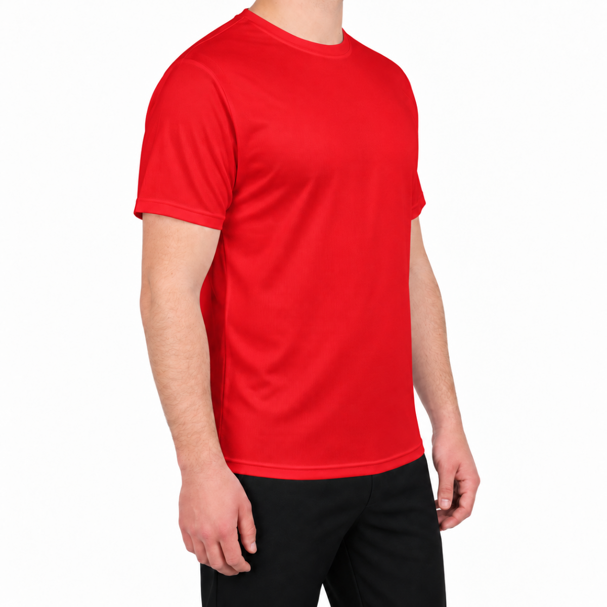 Sıfır Yaka T-shirt Kırmızı - Dry Touch- Numune