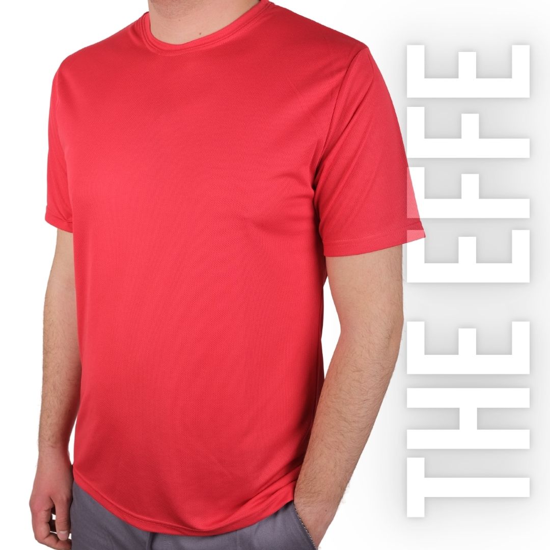 Sıfır Yaka T-shirt Kırmızı - Dry Touch- Numune