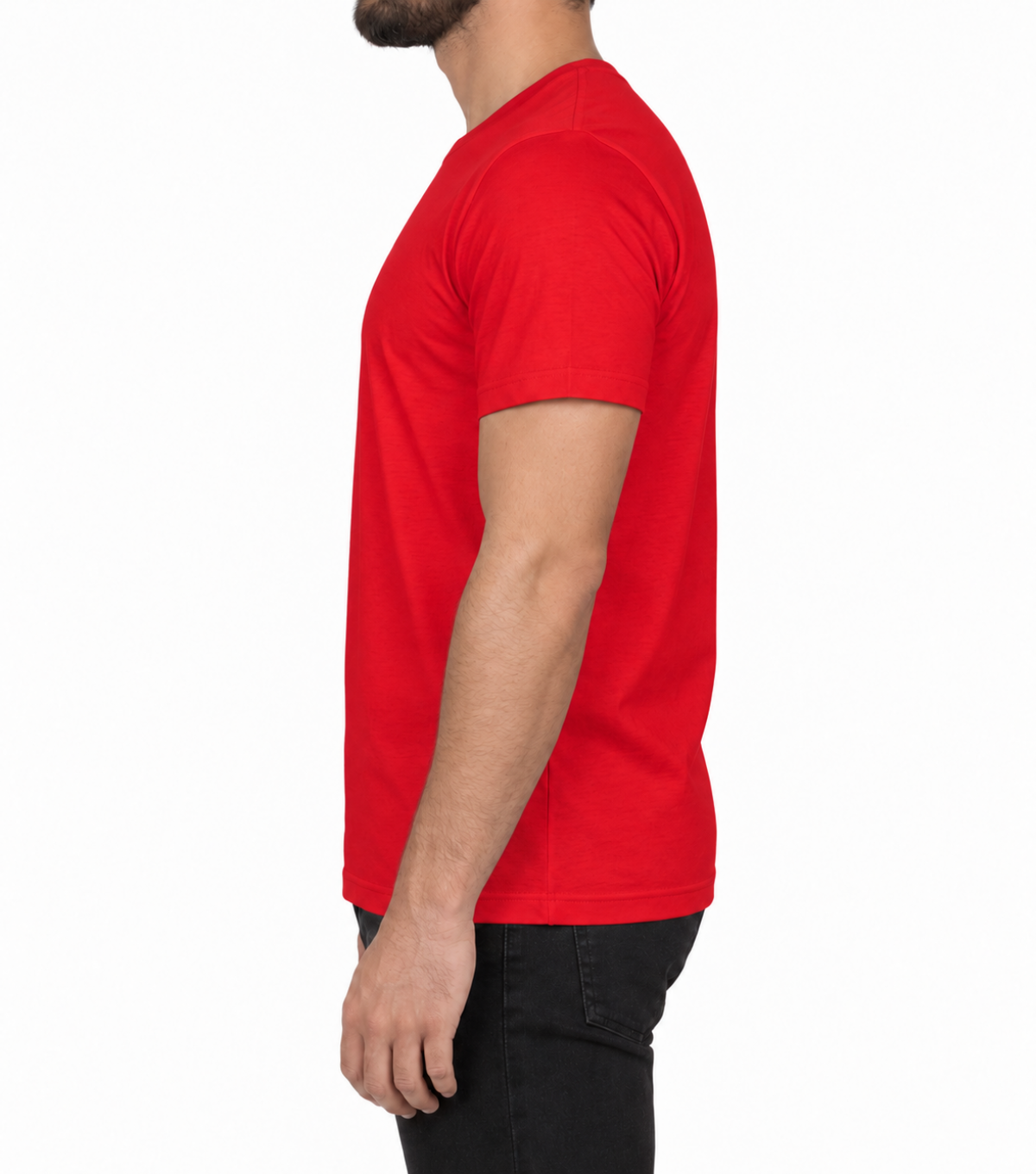 Sıfır Yaka T-shirt Kırmızı - Premium- Numune