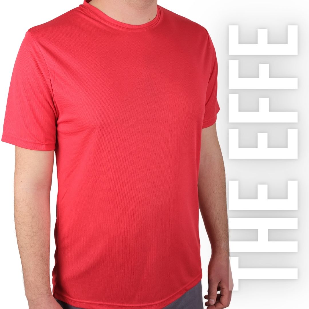 Sıfır Yaka T-shirt Kırmızı - Toptan Dry Touch