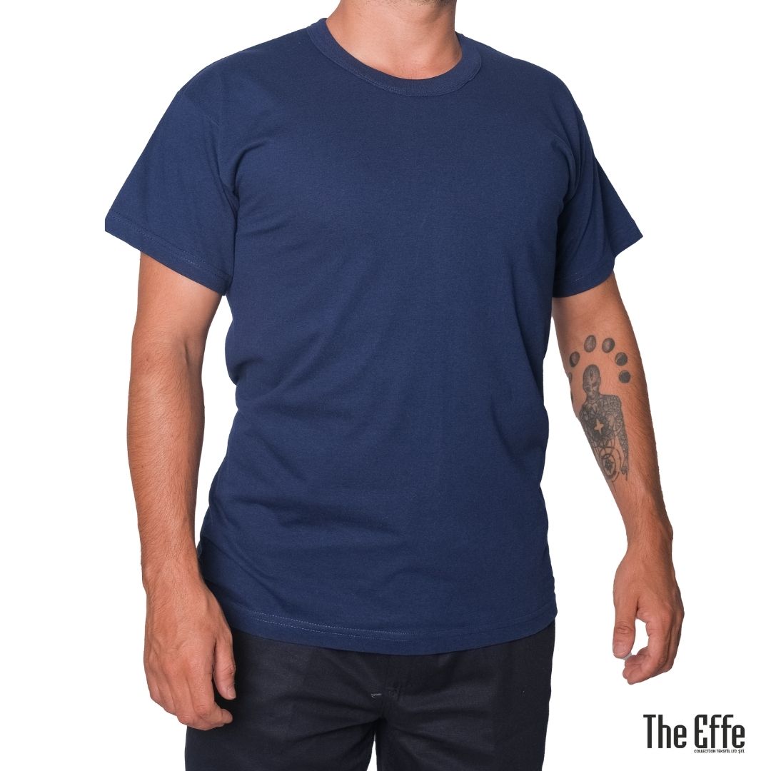 Sıfır Yaka T-shirt Lacivert - Toptan Company