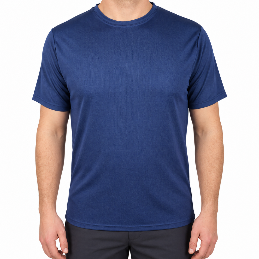 Sıfır Yaka T-shirt Lacivert - Toptan Dry Touch