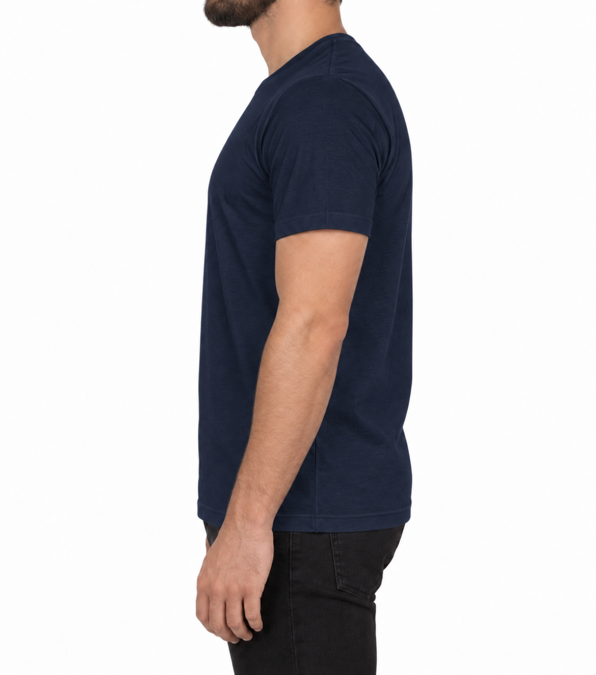 Sıfır Yaka T-shirt Lacivert - Toptan Premium