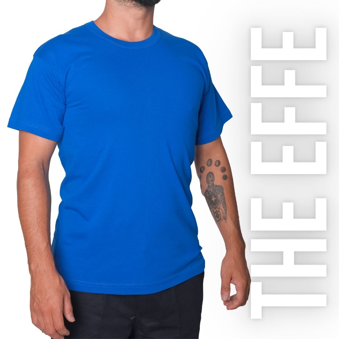 Sıfır Yaka T-shirt Saks Mavi - Company- Numune