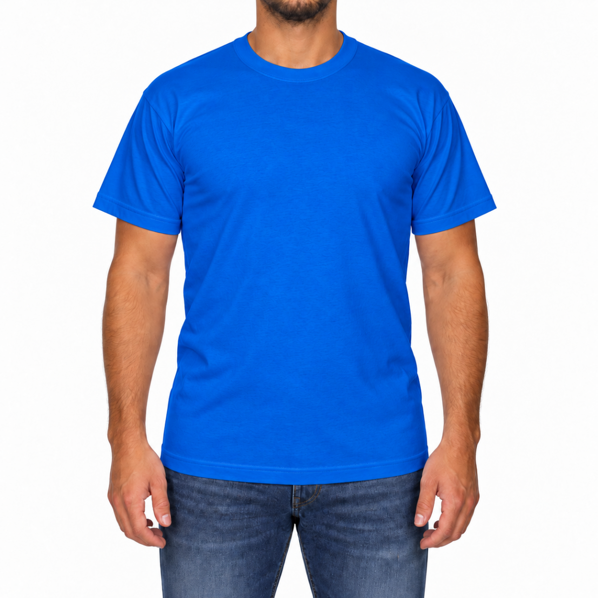 Sıfır Yaka T-shirt Saks Mavi - Toptan Company