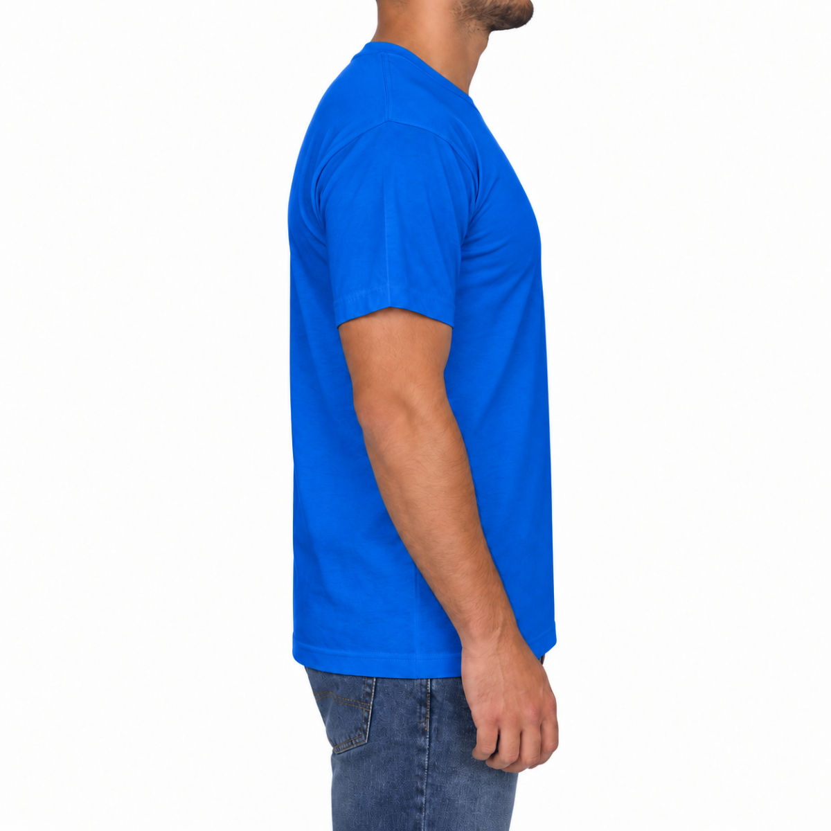 Sıfır Yaka T-shirt Saks Mavi - Toptan Company