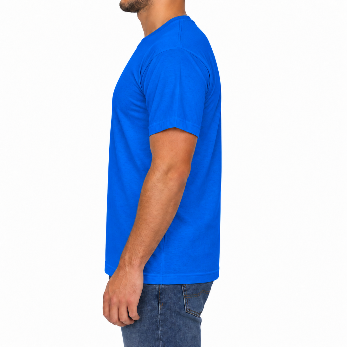 Sıfır Yaka T-shirt Saks Mavi - Toptan Company