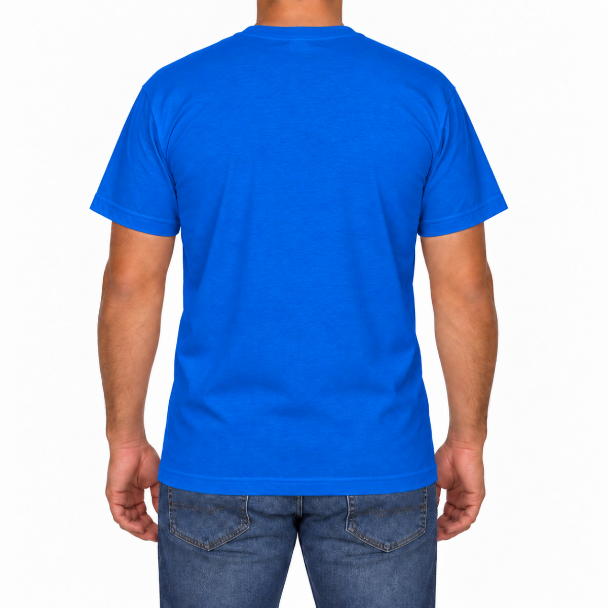 Sıfır Yaka T-shirt Saks Mavi - Toptan Company