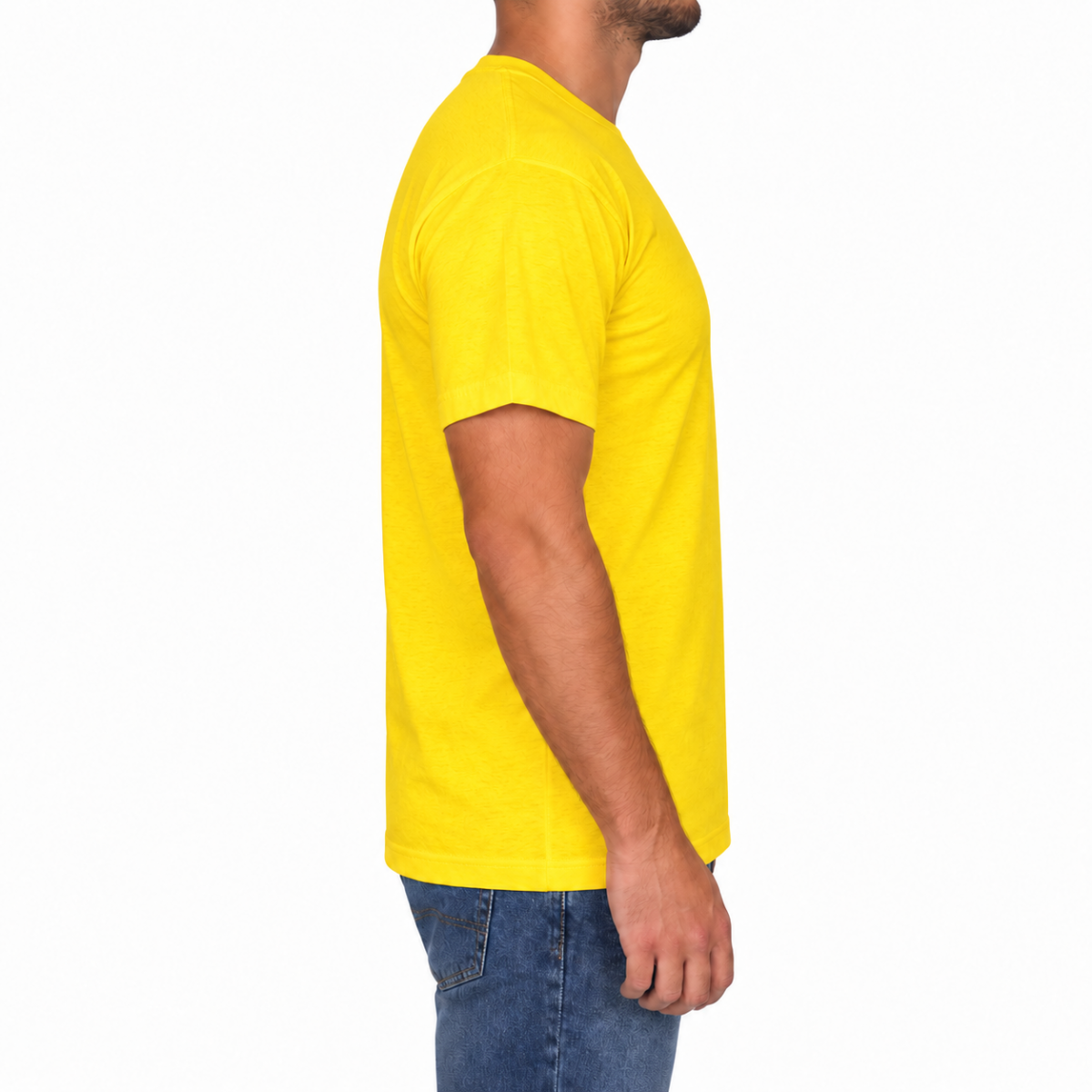 Sıfır Yaka T-shirt Sarı - Company- Numune