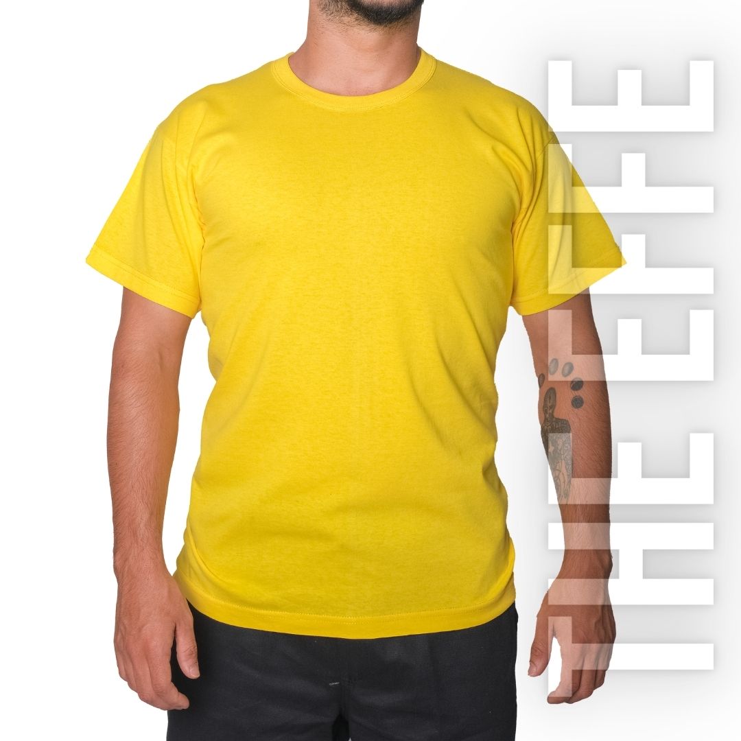 Sıfır Yaka T-shirt Sarı - Toptan Company