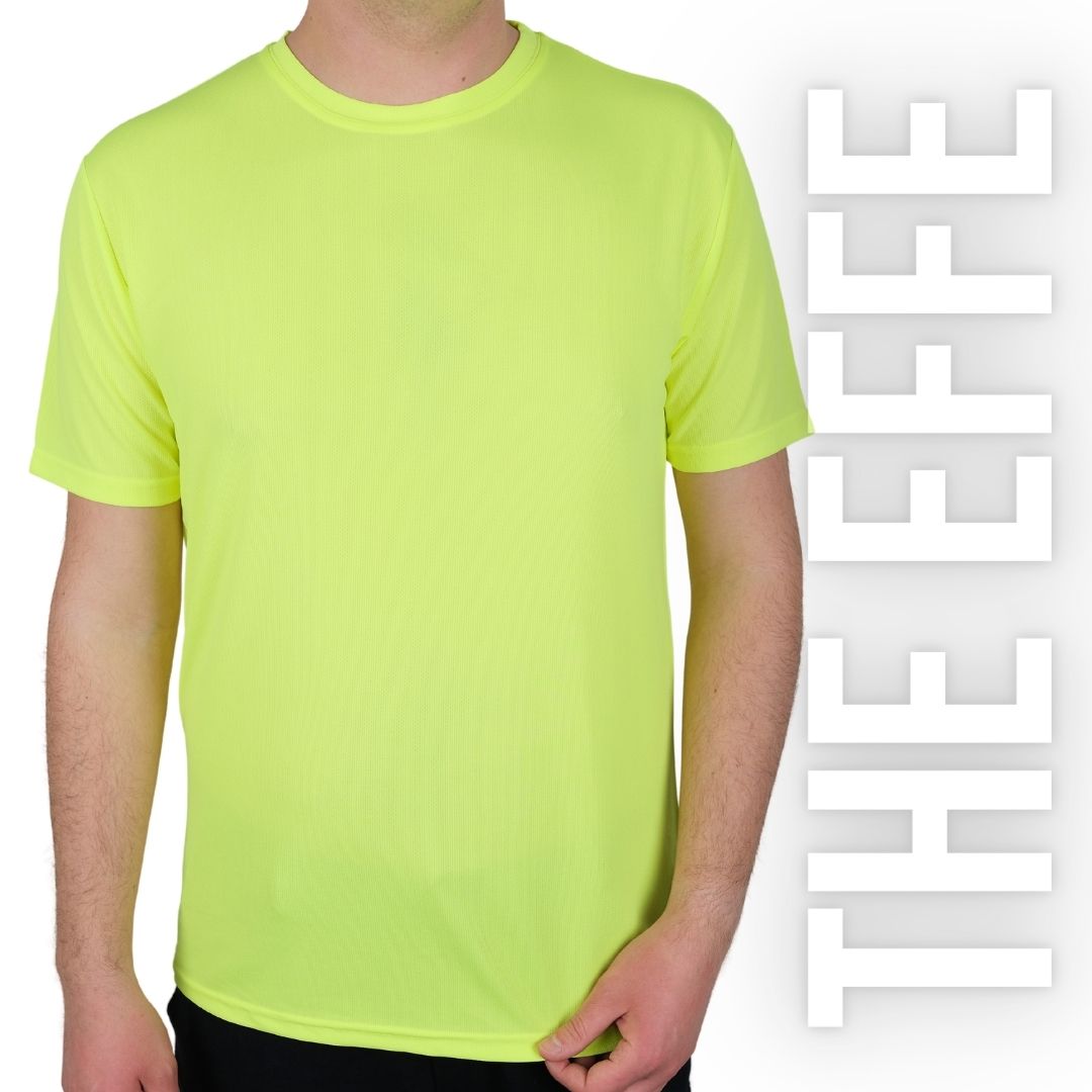 Sıfır Yaka T-shirt Sarı - Toptan Dry Touch