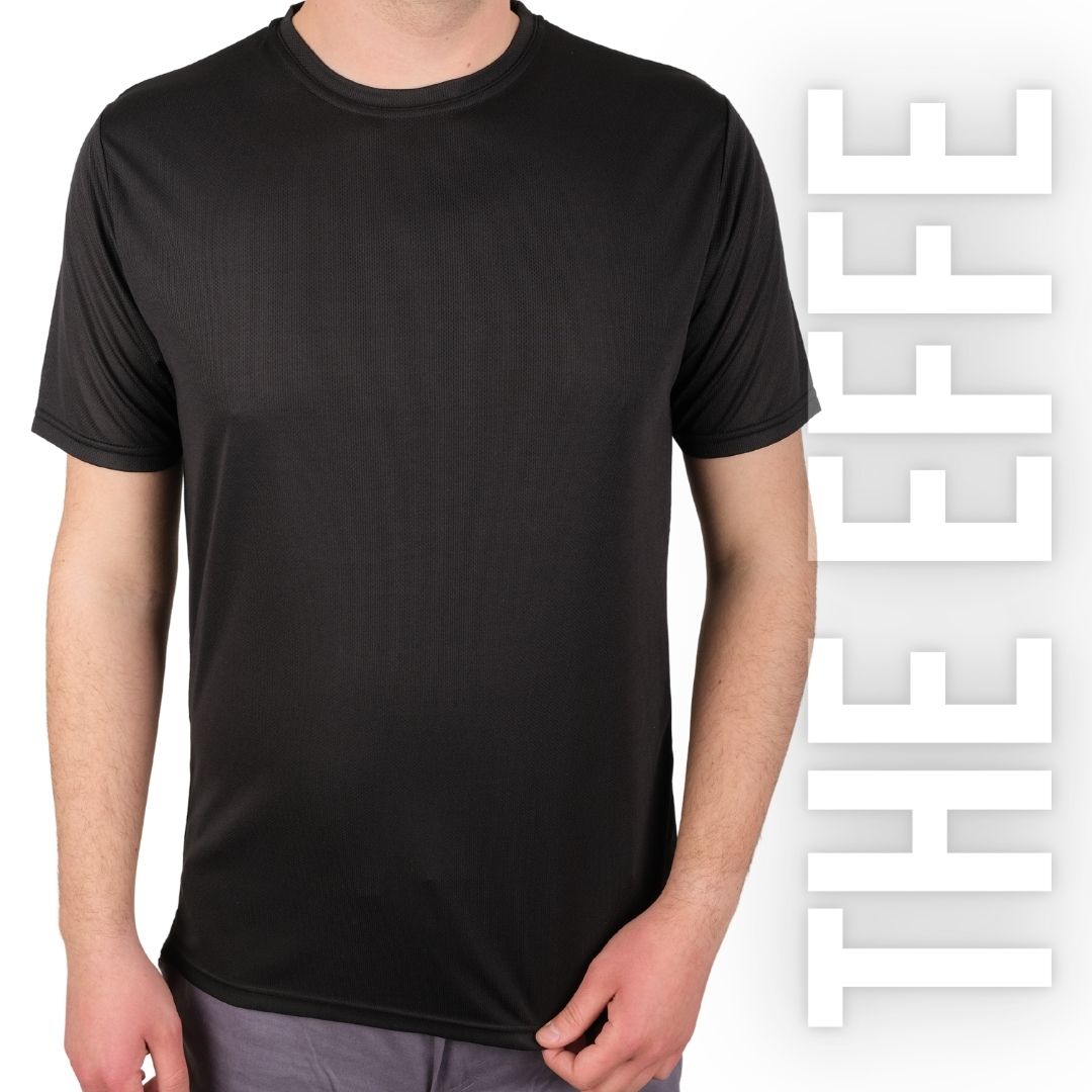 Sıfır Yaka T-shirt Siyah - Dry Touch- Numune