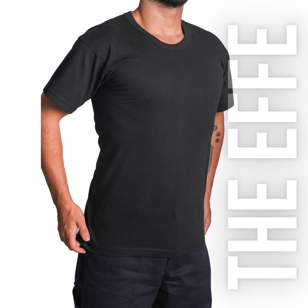 Sıfır Yaka T-shirt Siyah - Toptan Company
