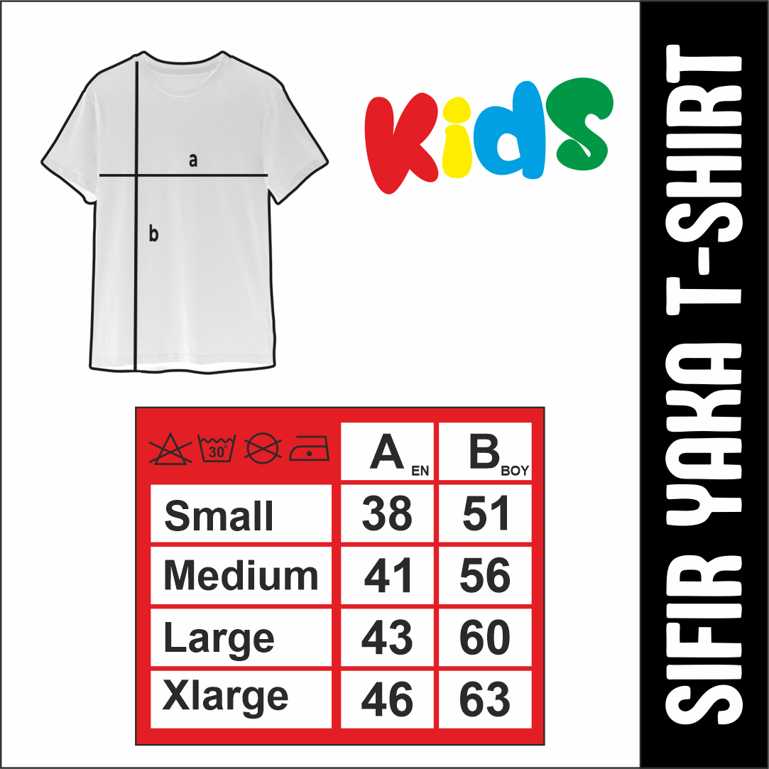 Sıfır Yaka T-shirt - Toptan Çocuk Uzun Kol - Kırmızı - Türk Bayrağı Baskılı