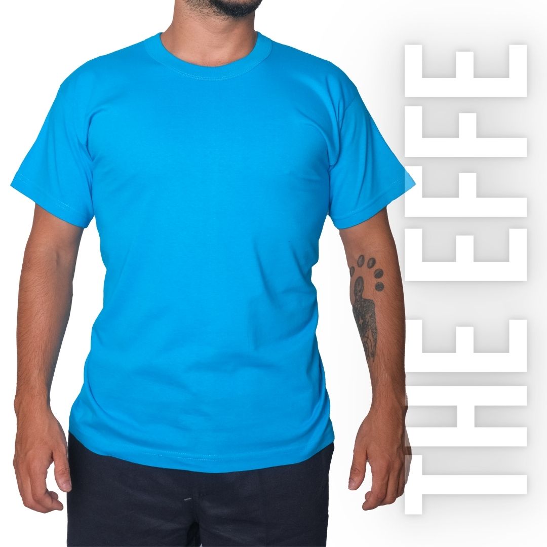 Sıfır Yaka T-shirt Turkuaz - Company- Numune