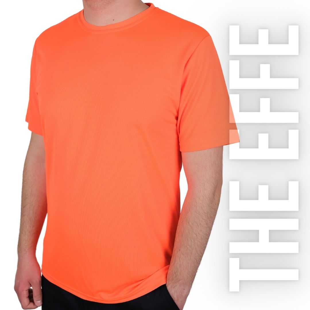 Sıfır Yaka T-shirt Turuncu- Toptan Dry Touch