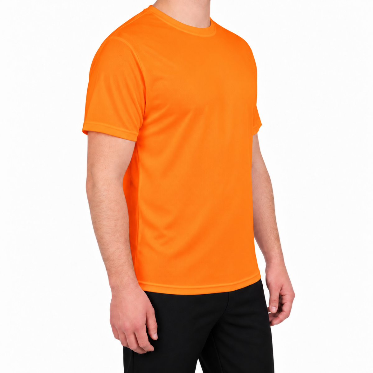 Sıfır Yaka T-shirt Turuncu- Toptan Dry Touch