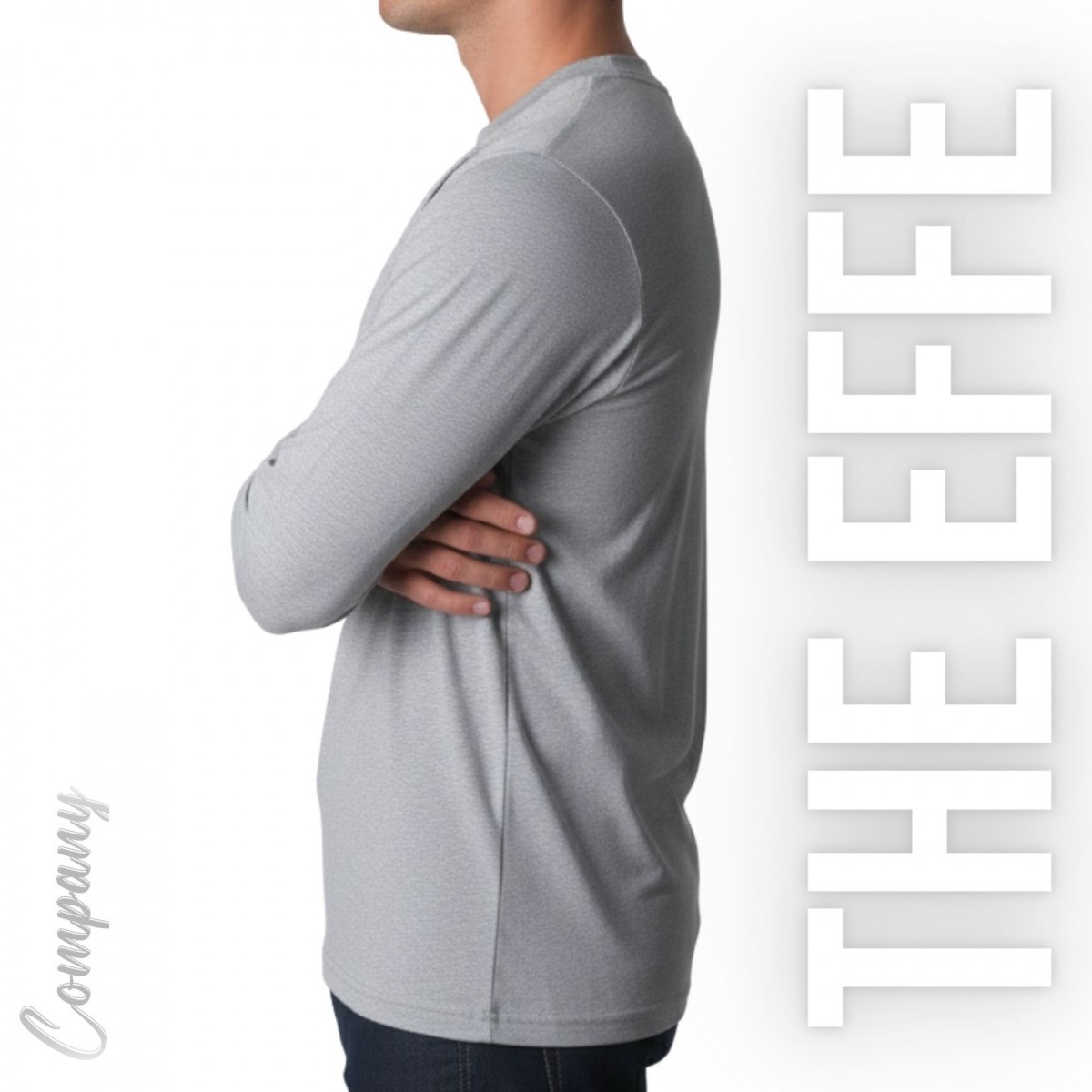 Sıfır Yaka Uzun Kol T-shirt Gri - Toptan Company - - Numune