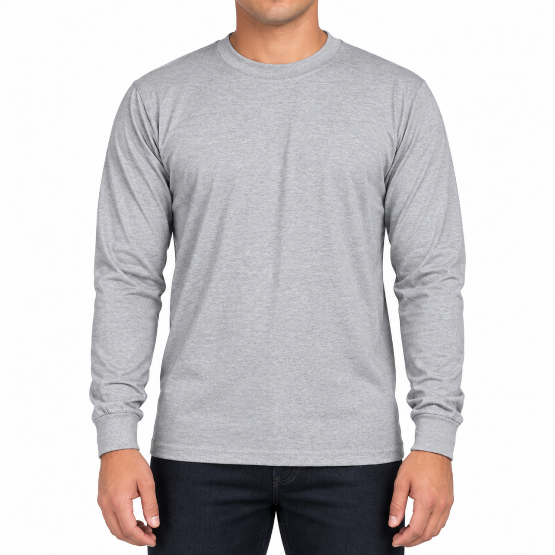 Sıfır Yaka Uzun Kol T-shirt Gri - Toptan Company Sıfır Yaka Uzun Kol T-shirt Gri - Toptan Company