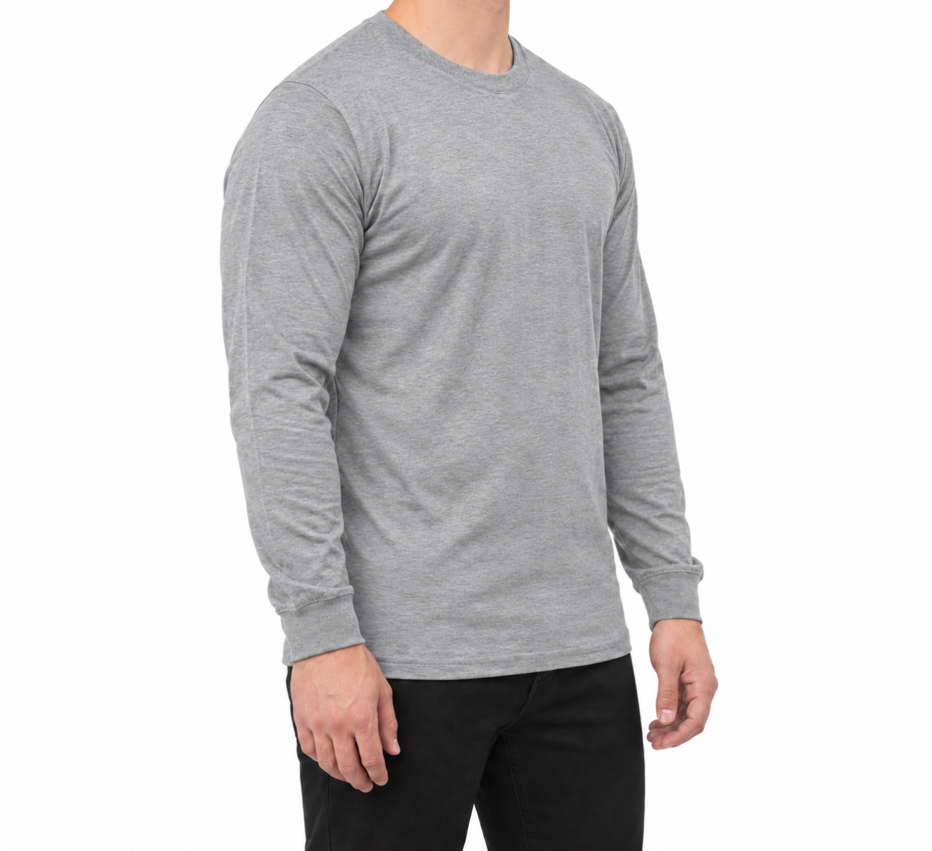 Sıfır Yaka Uzun Kol T-shirt Gri - Toptan Company Sıfır Yaka Uzun Kol T-shirt Gri - Toptan Company