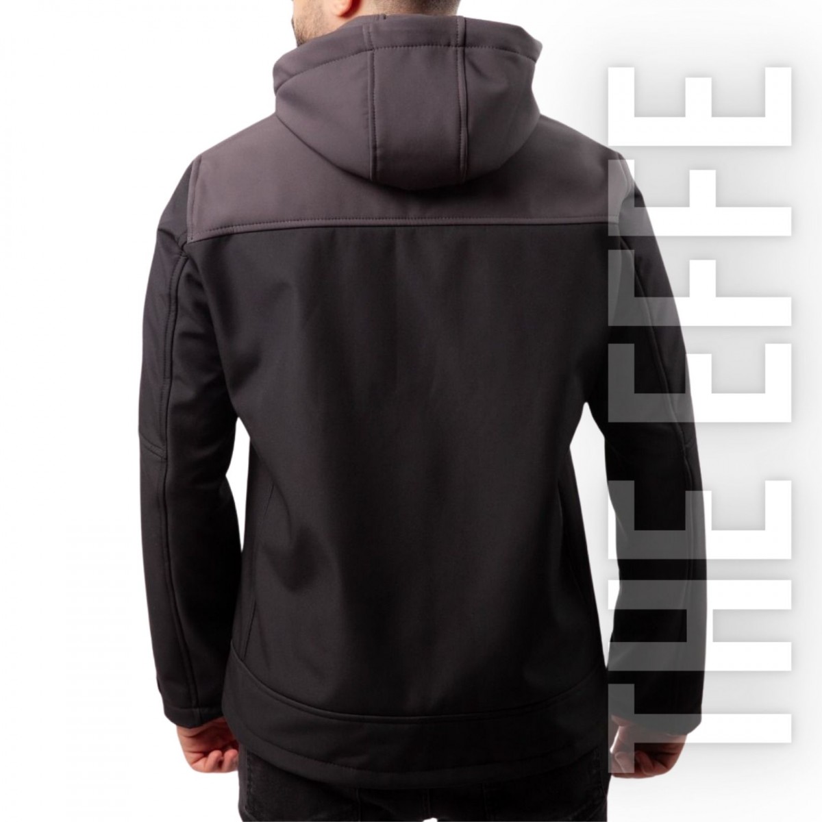 Softshell Mont Kapşonlu / Gri Siyah - Toptan İş Kıyafeti