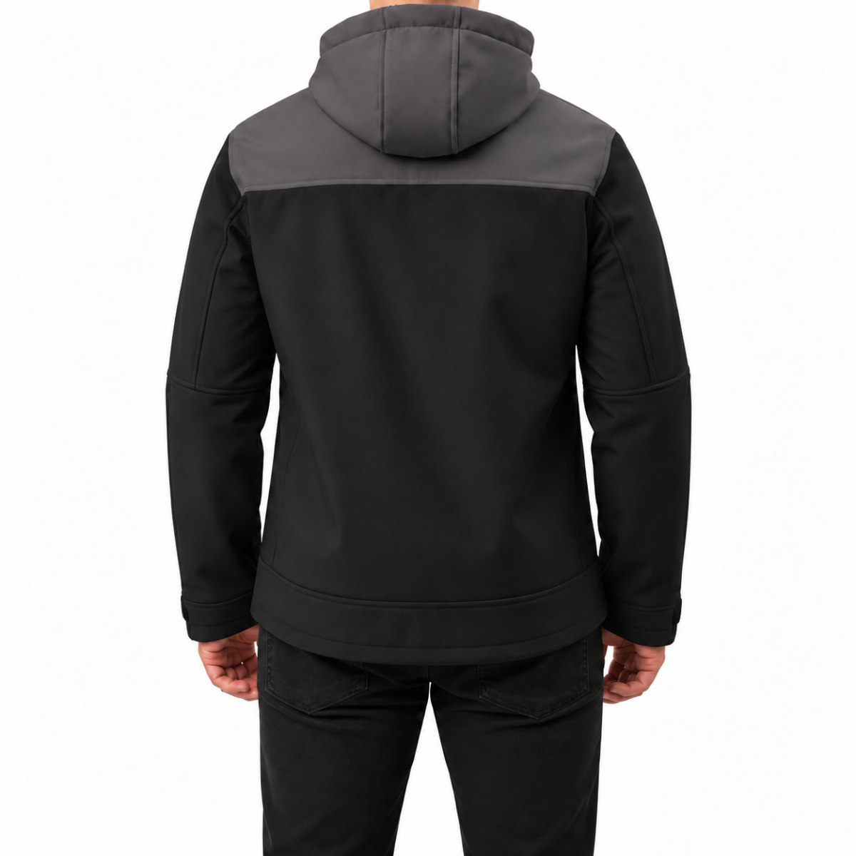 Softshell Mont Kapüşonlu / Gri Siyah - Toptan İş Kıyafeti