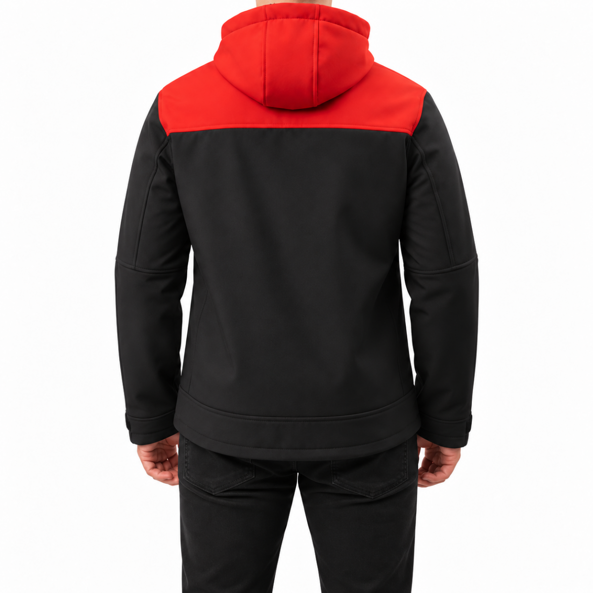 Softshell Mont Kapüşonlu / Kırmızı Siyah - Toptan İş Kıyafeti