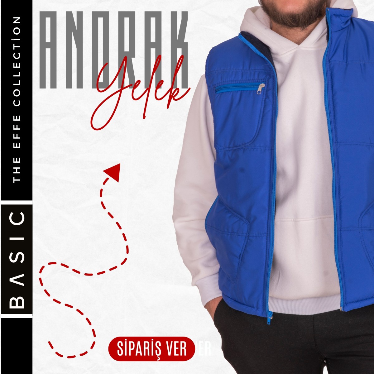Yelek Anorak Saks Mavi - Toptan İş Kıyafeti