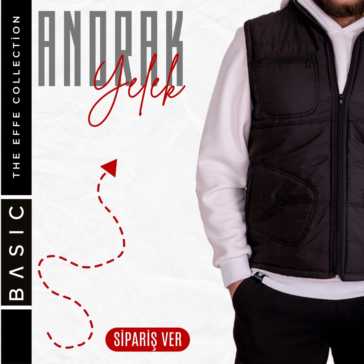 Yelek Anorak Siyah - Toptan İş Kıyafeti