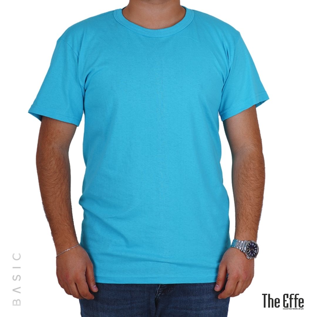 The Effe Basic (Promosyon) - Sıfır Yaka T-shirt Turkuaz