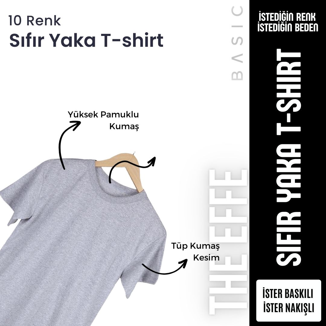 The Effe Basic (Promosyon) - Sıfır Yaka T-shirt Yeşil