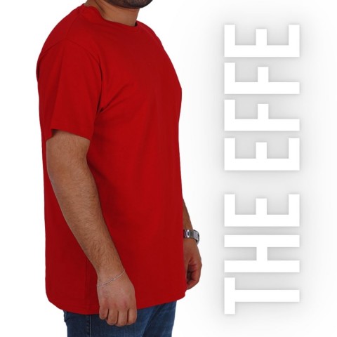 Sıfır Yaka T-shirt Kırmızı - Basic (Promosyon)- Numune