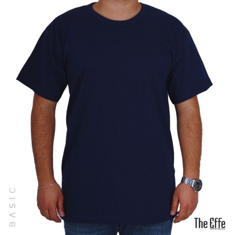 Sıfır Yaka T-shirt Lacivert - Basic (Promosyon)- Numune