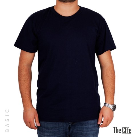 Sıfır Yaka T-shirt Siyah - Basic (Promosyon)- Numune