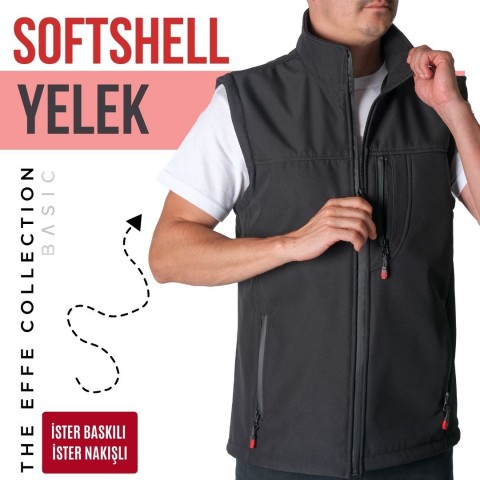 Softshell Yelek / Siyah - Toptan İş Kıyafeti