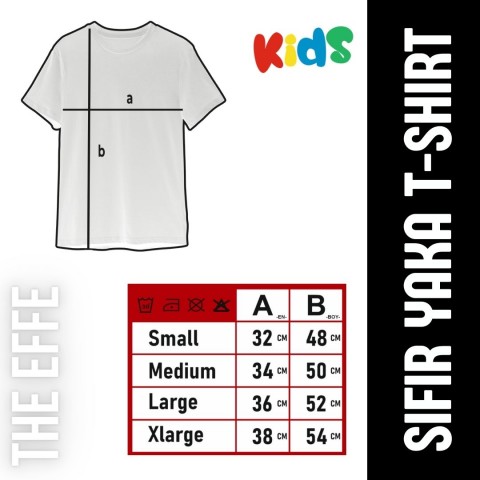 Çocuk Sıfır Yaka T-shirt - Atatürk Baskılı -Kırmızı- Numune