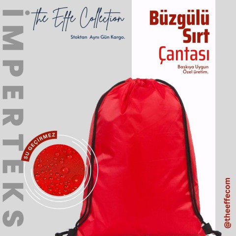 İmperteks Çanta 35x40 cm / Kırmızı- Toptan Basic (Promosyon)